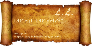 Lányi László névjegykártya